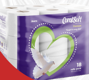 CORAL SOFT 2 PLY TOILET ROLLS 18’s