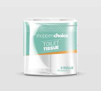 SHOPPERS CHOICE TOILET PAPERS 4S 2 PLY