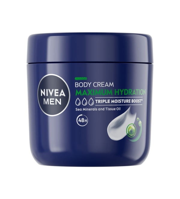 NIVEA BODY CREAM MEN MAXIMUM HYDRATION  400ML